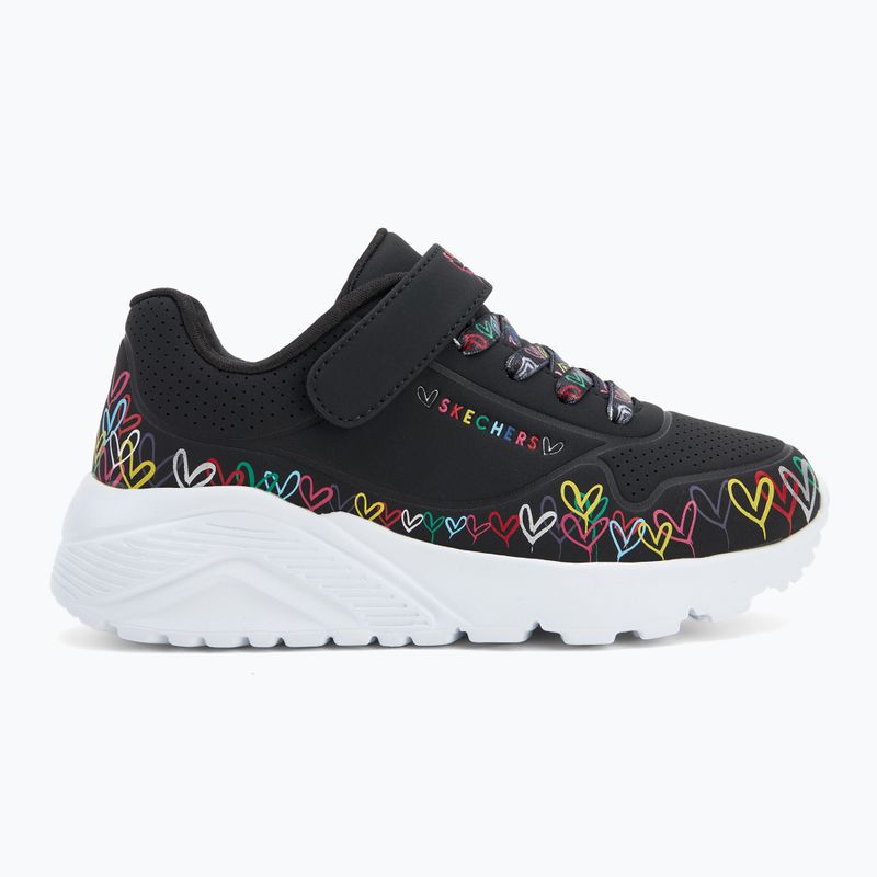 Dětské boty SKECHERS Uno Lite Heart Craze black/multicolor 2