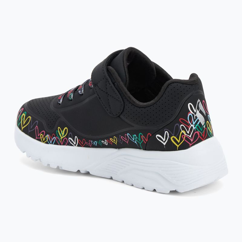Dětské boty SKECHERS Uno Lite Heart Craze black/multicolor 3