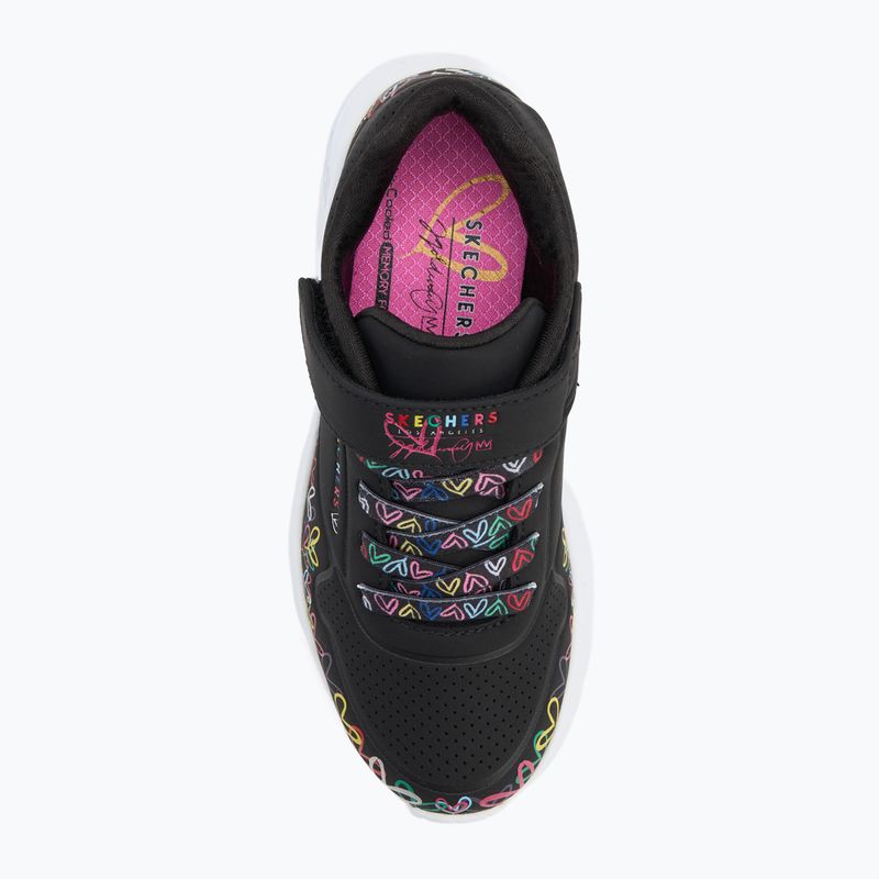 Dětské boty SKECHERS Uno Lite Heart Craze black/multicolor 5