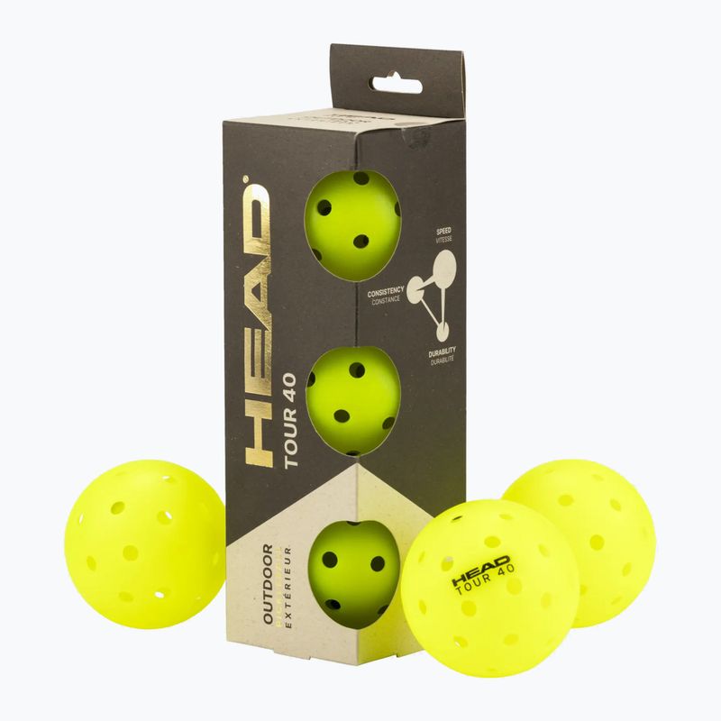 Pickleballové míčky HEAD Tour 40 Pickleball yellow
