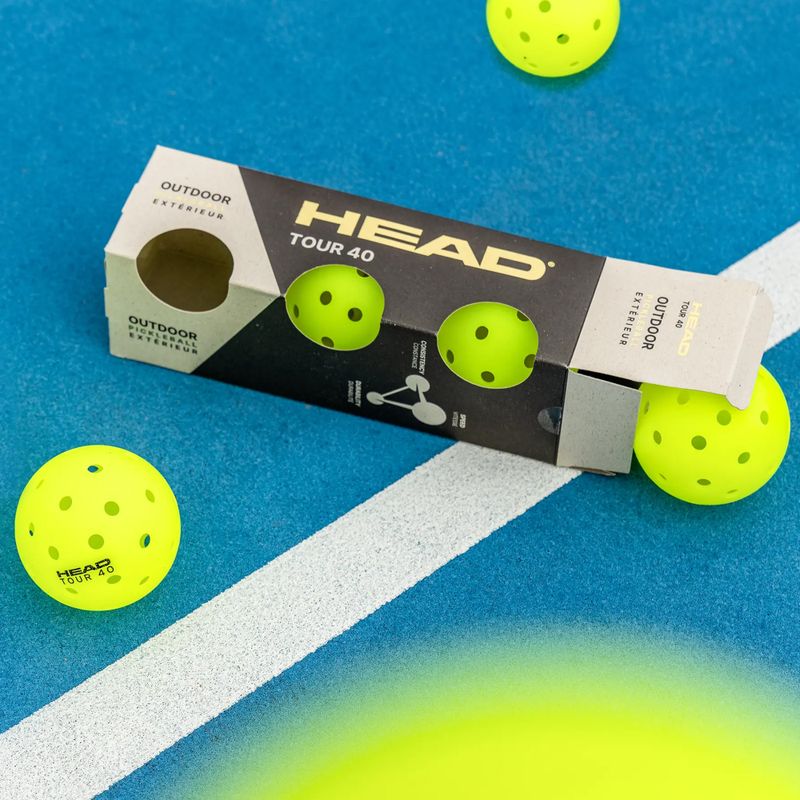 Pickleballové míčky HEAD Tour 40 Pickleball yellow 3