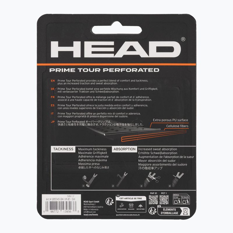 Omotávky na tenisové rakety HEAD Prime Tour Perforated 3 pcs. black 2