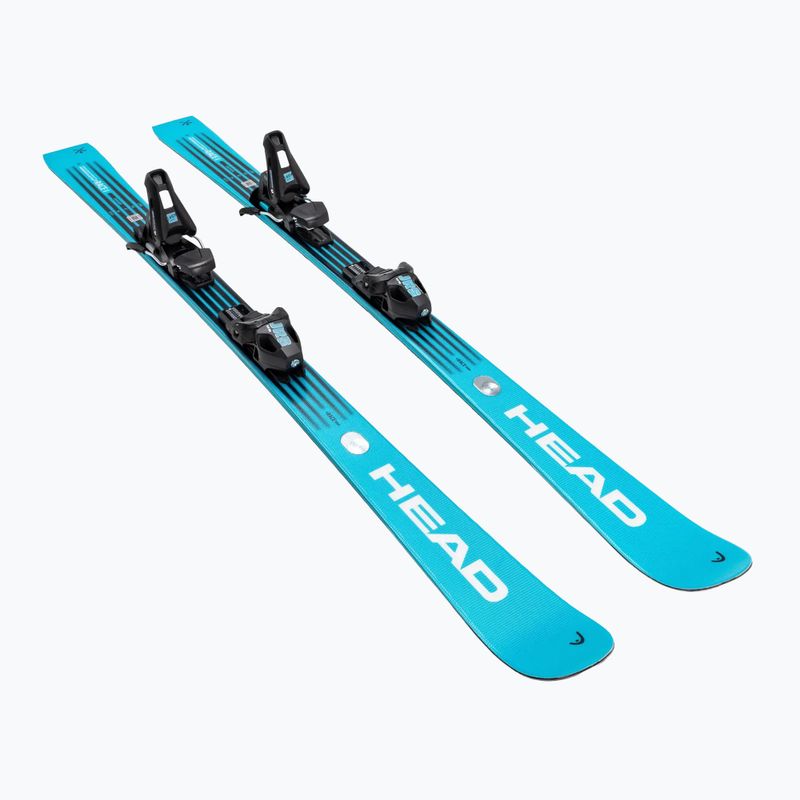Dětské sjezdové lyže + vázání HEAD WC e.Race Team SW JRS + Jrs 7.5 GW CA blue/white 2