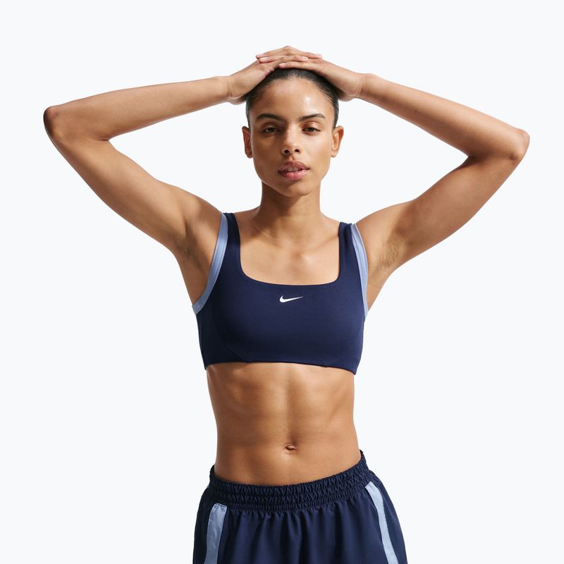 Tréninková podprsenka Nike One Light Support midnight navy/aluminium/white 4