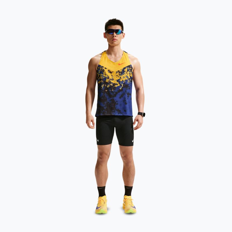 Pánské běžecké tričko Nike AeroSwift Dri-Fit ADV Singlet citron pulse/lapis/bright crimson 2