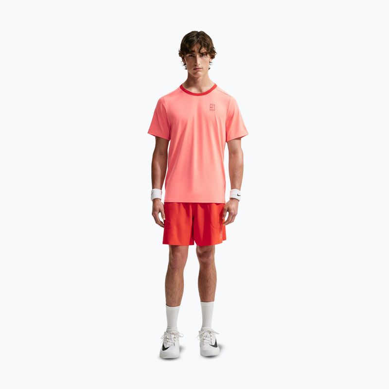 Pánské tričko na lezení Nike Court Dri-Fit Advantage atomic pink/picante red/picante red 2