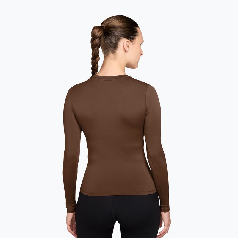 Dámské tréninkové tričko Longsleeve Nike One Fitted cacao wow/white 2