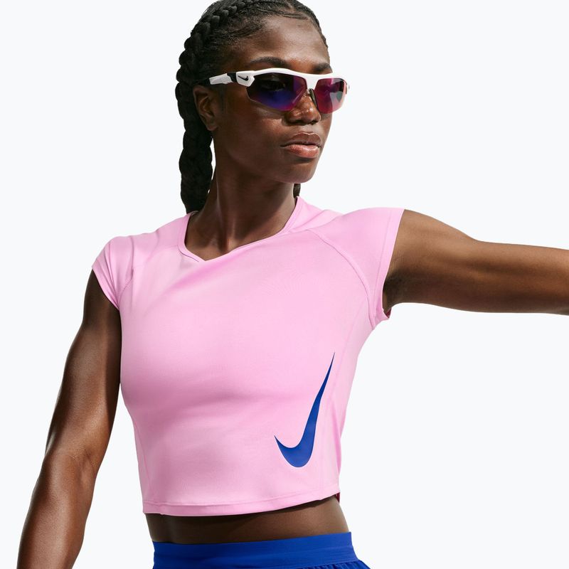 Dámské běžecké tričko Nike Tempo Swoosh Run Dri-Fit pink rise/pink rise/old royal 4