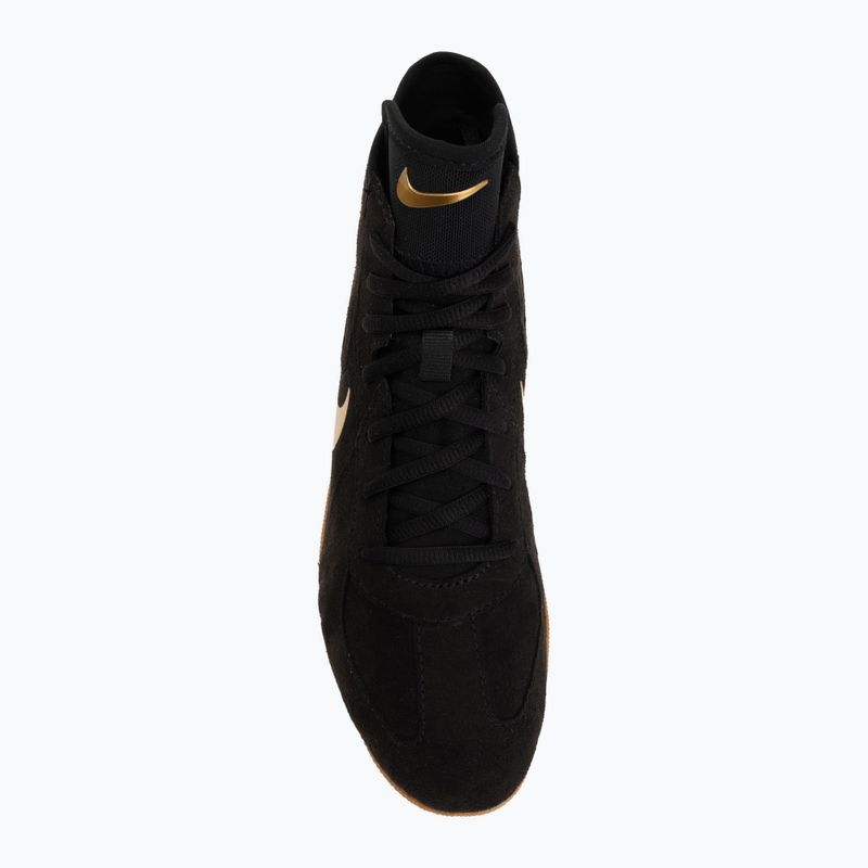 Zápasnické boty Nike Footsweep 2 black/metallic gold/gum light brown 5