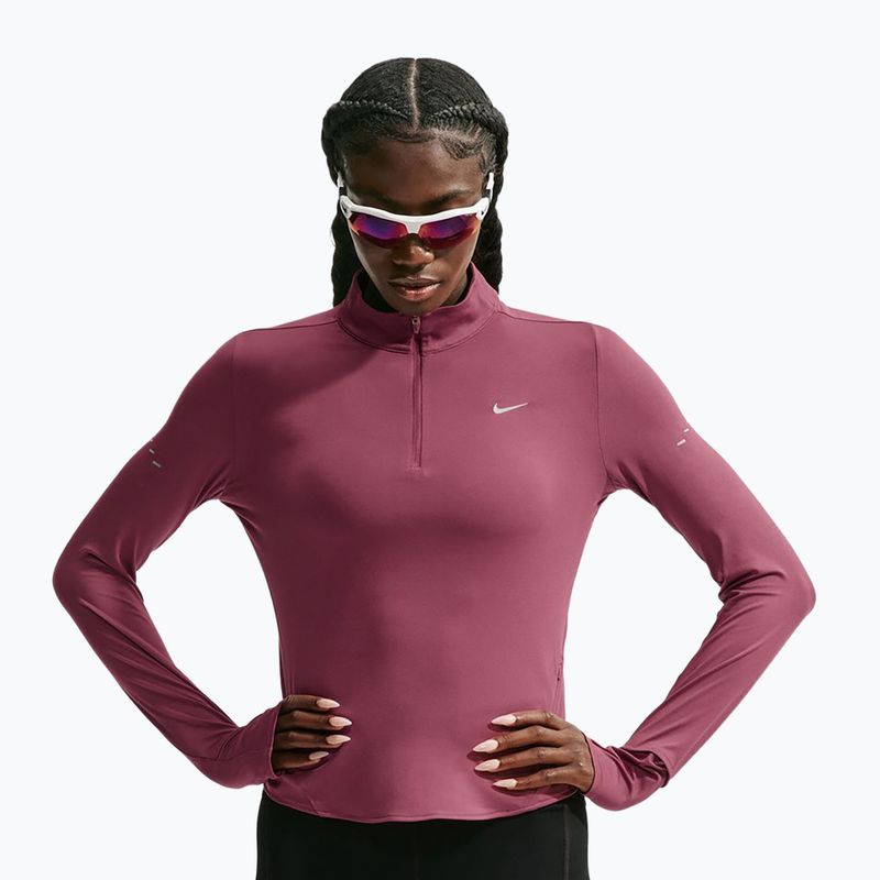 Dámská běžecká mikina Nike Swift Dri-FIT UV 1/4-Zip pink smoke