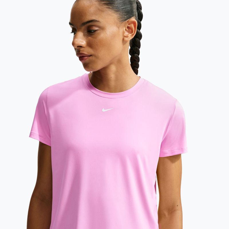 Dámské tréninkové tričko Nike One Classic pink rise/white 4