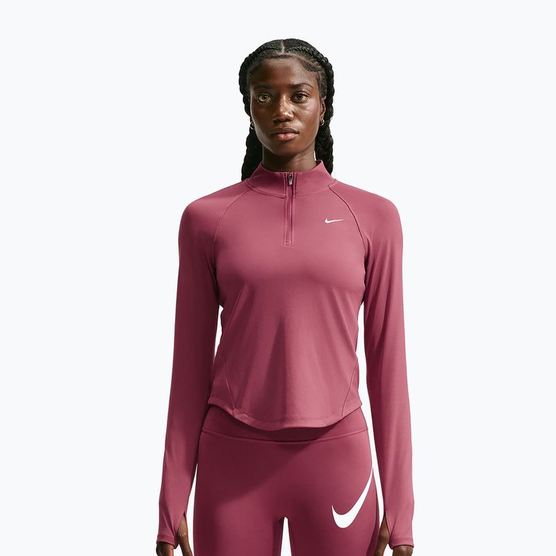 Dámská běžecká mikina Nike Tempo Dri-Fit 1/4 Zip pink smoke