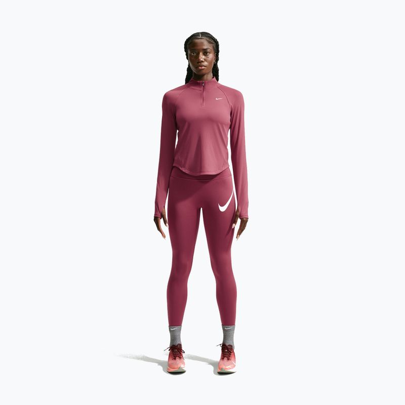 Dámská běžecká mikina Nike Tempo Dri-Fit 1/4 Zip pink smoke 2