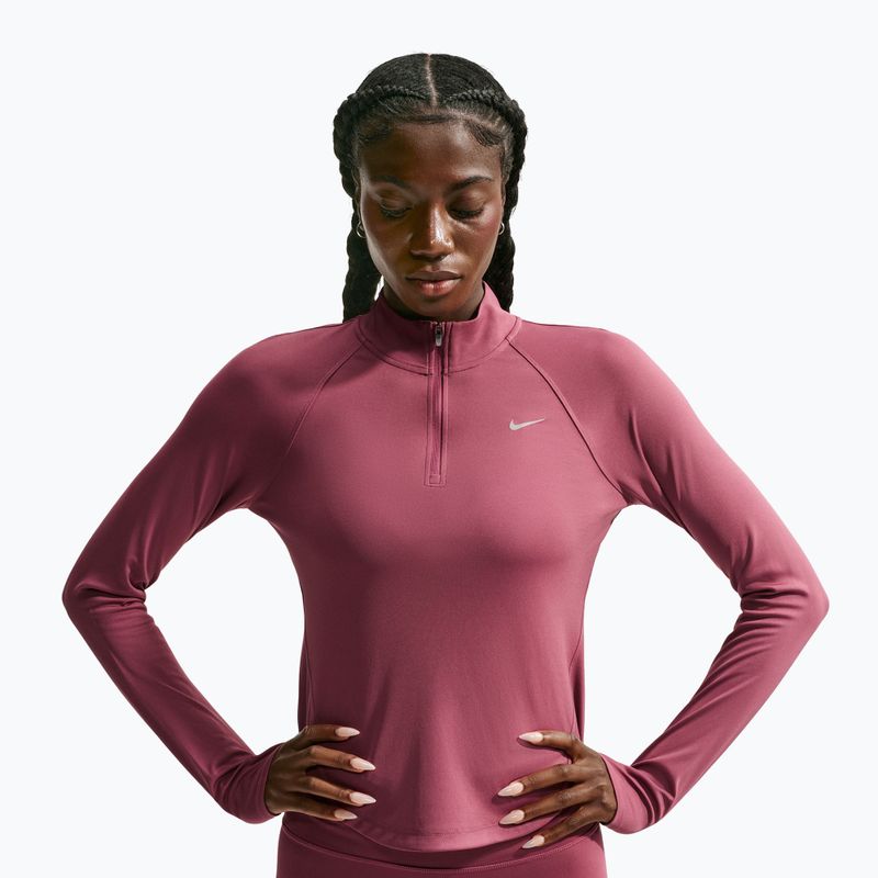 Dámská běžecká mikina Nike Tempo Dri-Fit 1/4 Zip pink smoke 4