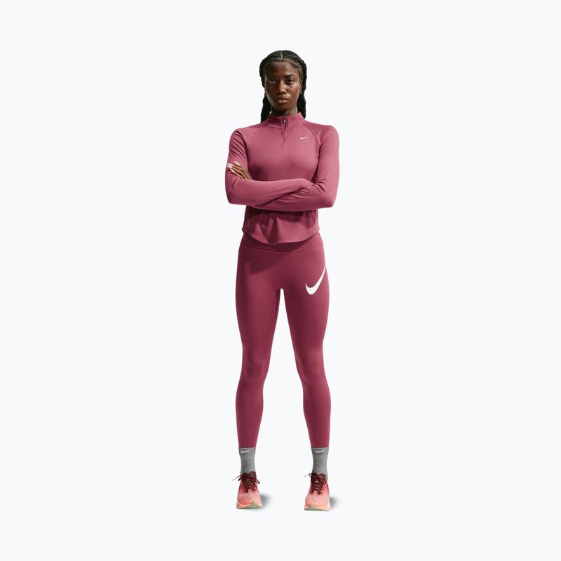 Dámské legíny Nike Tempo Swoosh Run pink smoke/white 2