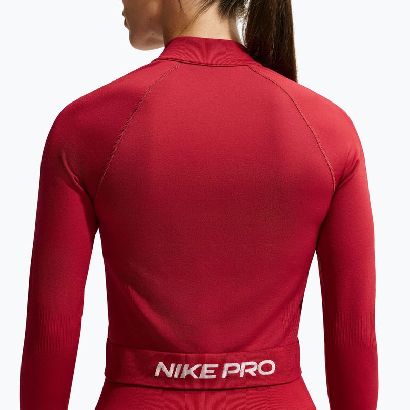 Dámská tréninková mikina Nike Pro Seamless tough red/white 5