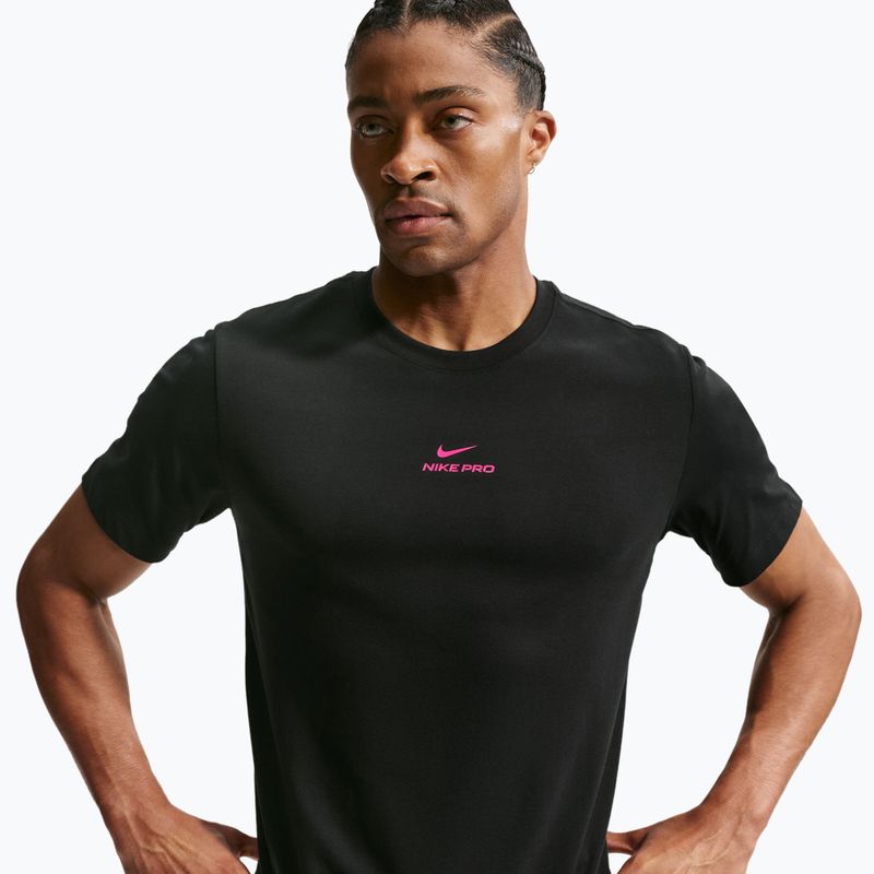 Pánské tréninkové tričko Nike Pro black/hyper pink 3