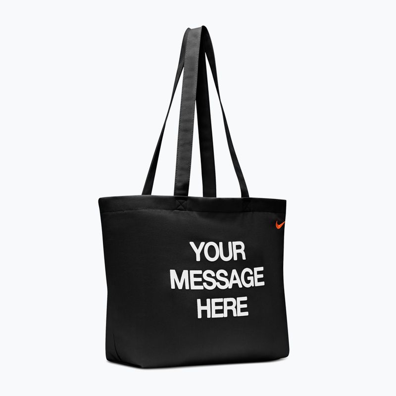 Taška Nike Heritage "Your Message Here" Tote 22 l black/white/safety orange 2