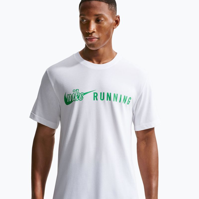 Pánské běžecké tričko Nike Dri-Fit Running T-Shirt white/green spark 4
