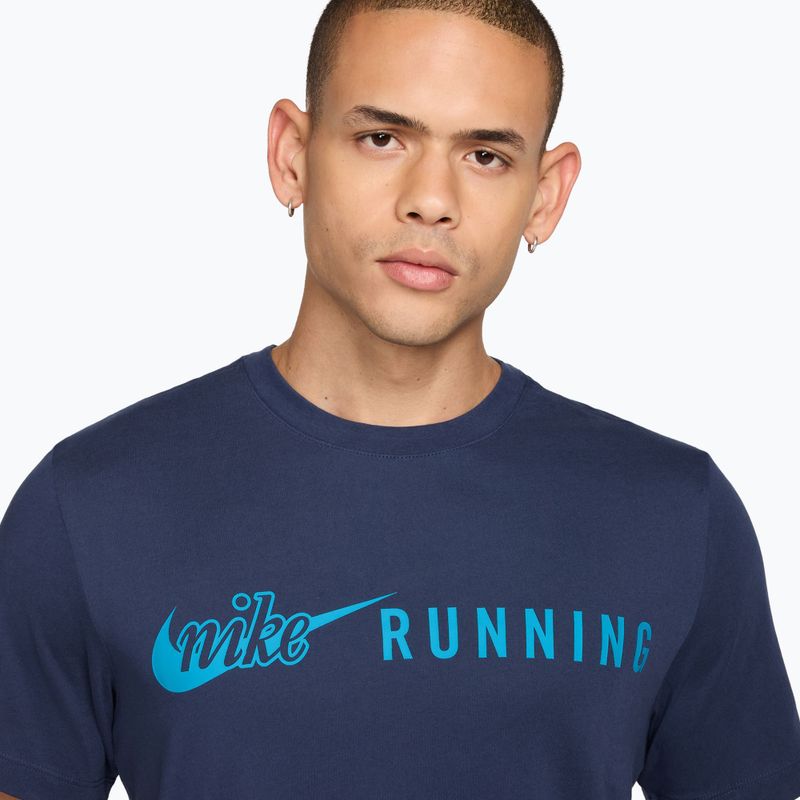Pánské běžecké tričko Nike Dri-Fit Running T-Shirt midnight navy/light current blue 3