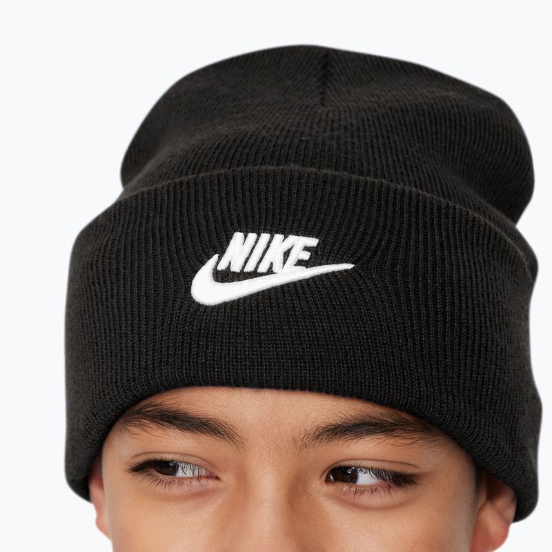 Dětská zimní čepice Nike Peak black heather/white 4