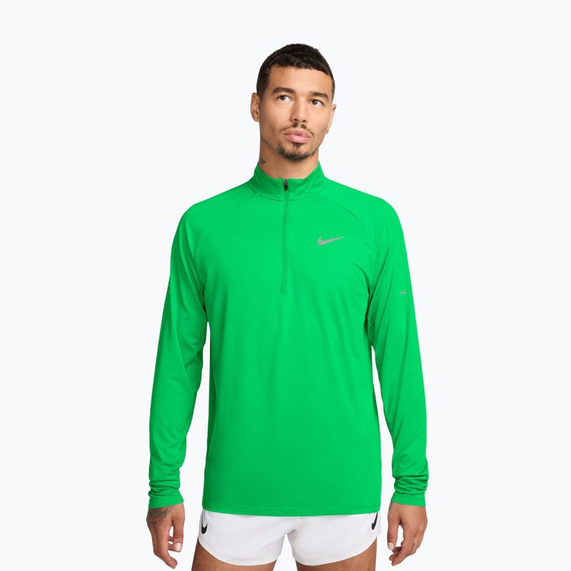 Pánská běžecká mikina Nike Stride 1/4 Zip Dri-Fit green spark