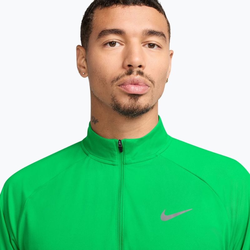 Pánská běžecká mikina Nike Stride 1/4 Zip Dri-Fit green spark 3