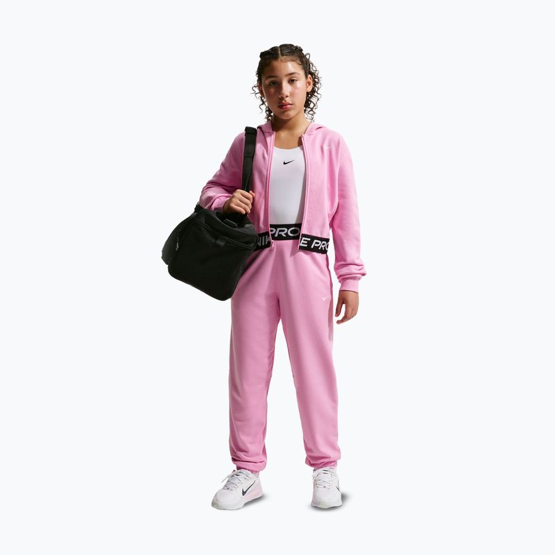 Dětské kalhoty Nike Pro Fleece pink rise/pink rise/black/white 7