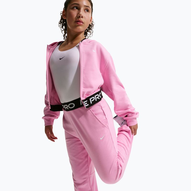 Dětské kalhoty Nike Pro Fleece pink rise/pink rise/black/white 5