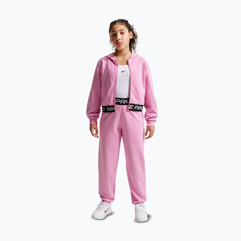 Dětská mikina Nike Pro Fleece pink rise/pink rise/black/white 7