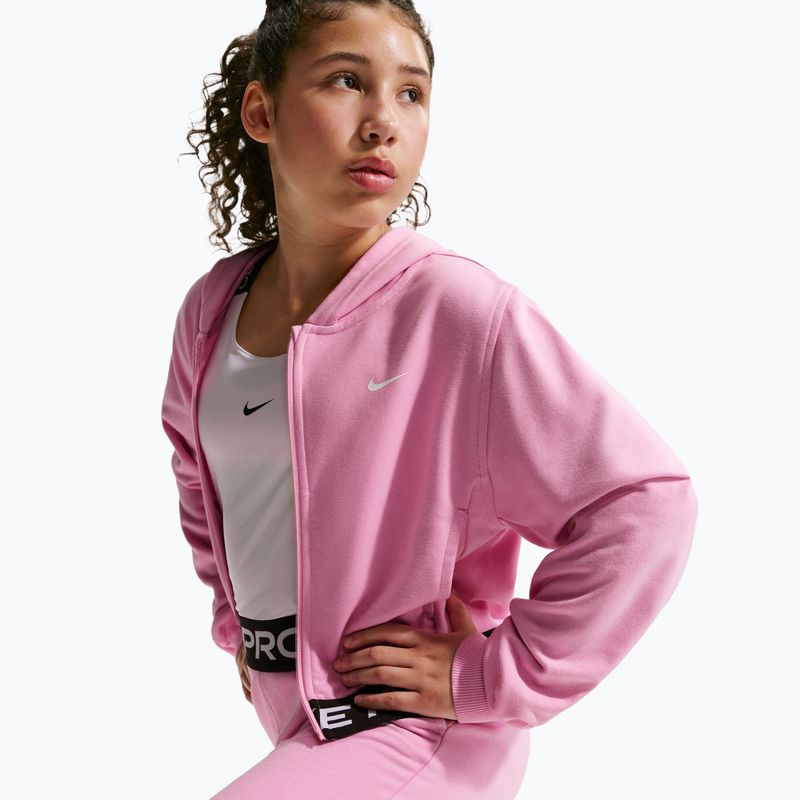 Dětská mikina Nike Pro Fleece pink rise/pink rise/black/white 5