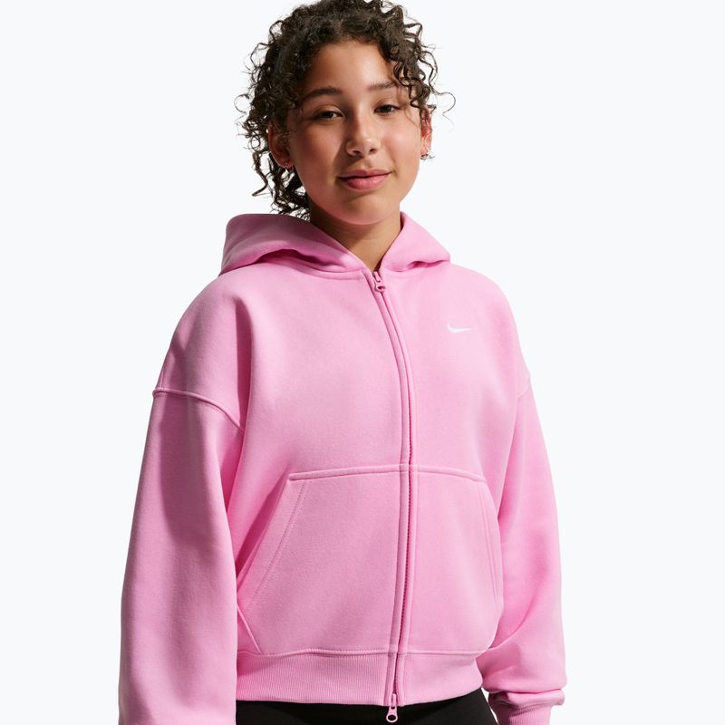 Dětská mikina Nike Sportswear Studio Fleece pink rise/white 4