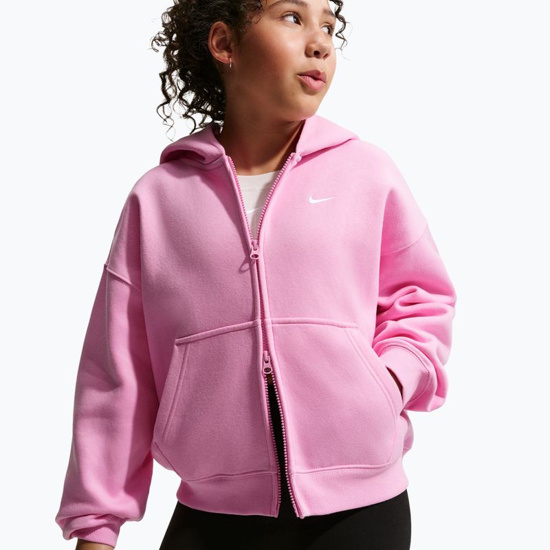 Dětská mikina Nike Sportswear Studio Fleece pink rise/white 5