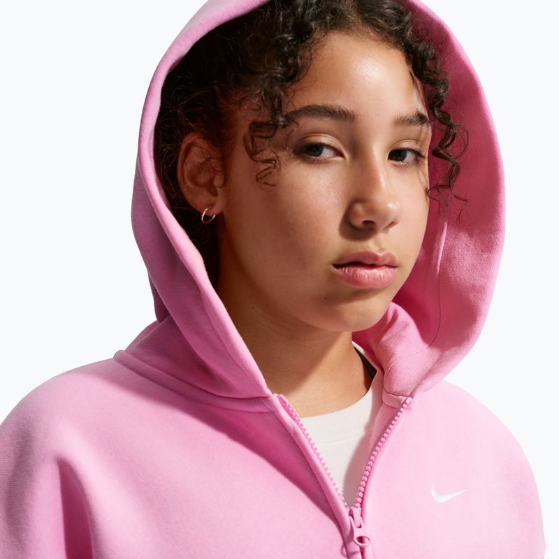 Dětská mikina Nike Sportswear Studio Fleece pink rise/white 6
