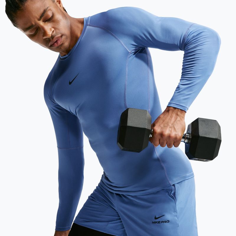 Pánské tréninkové tričko Longsleeve Nike Pro indigo storm/black 5