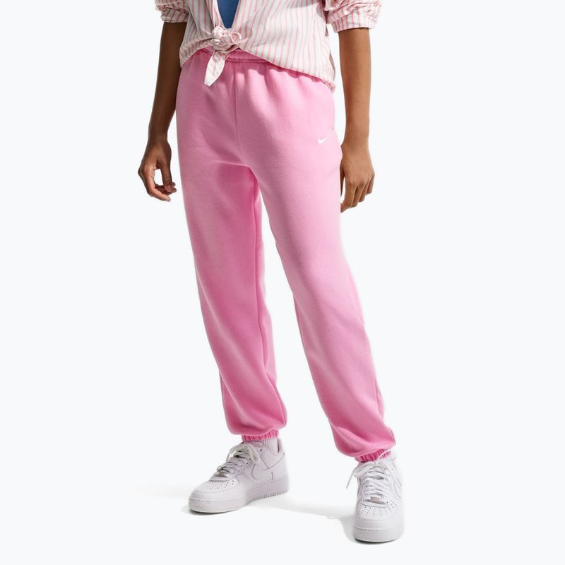 Dětské kalhoty Nike Sportswear Studio Fleece pink rise/white