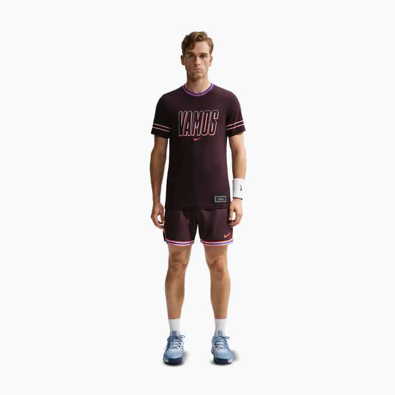 Pánské tričko na lezení Nike Court Dri-FIT Cotton burgundy ash 2
