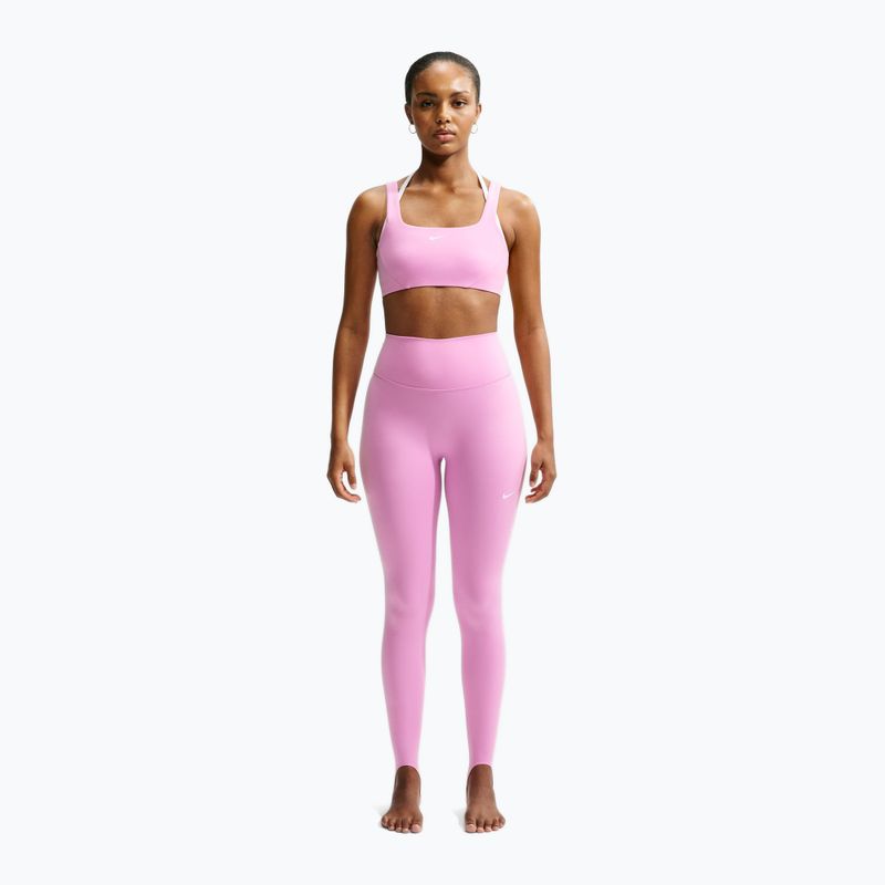 Dámské tréninkové legíny Nike One pink rise/white 2