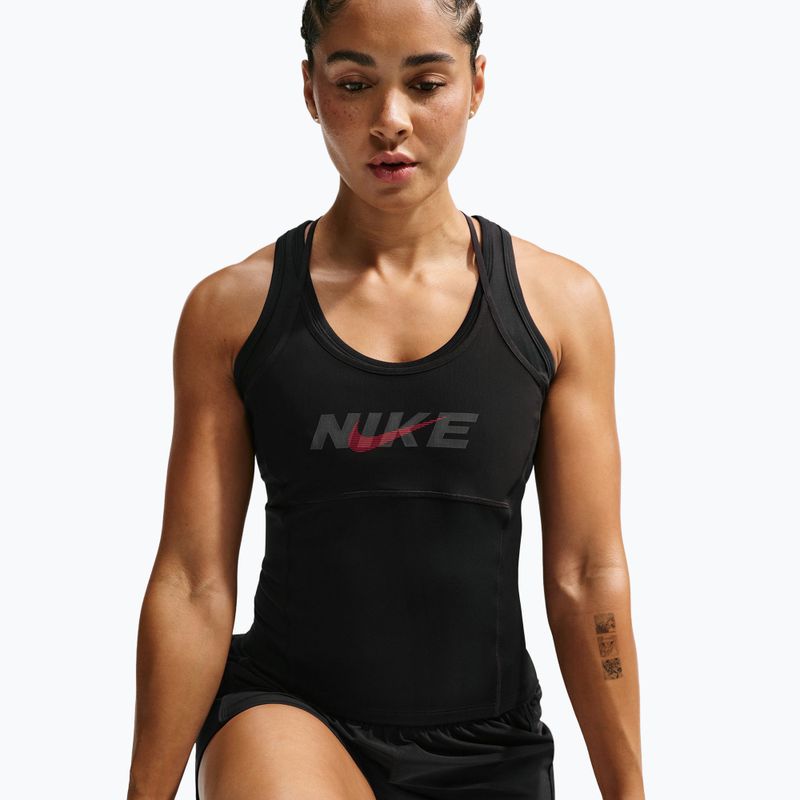 Dámské tréninkové tričko Nike One black/black/university red/white 3