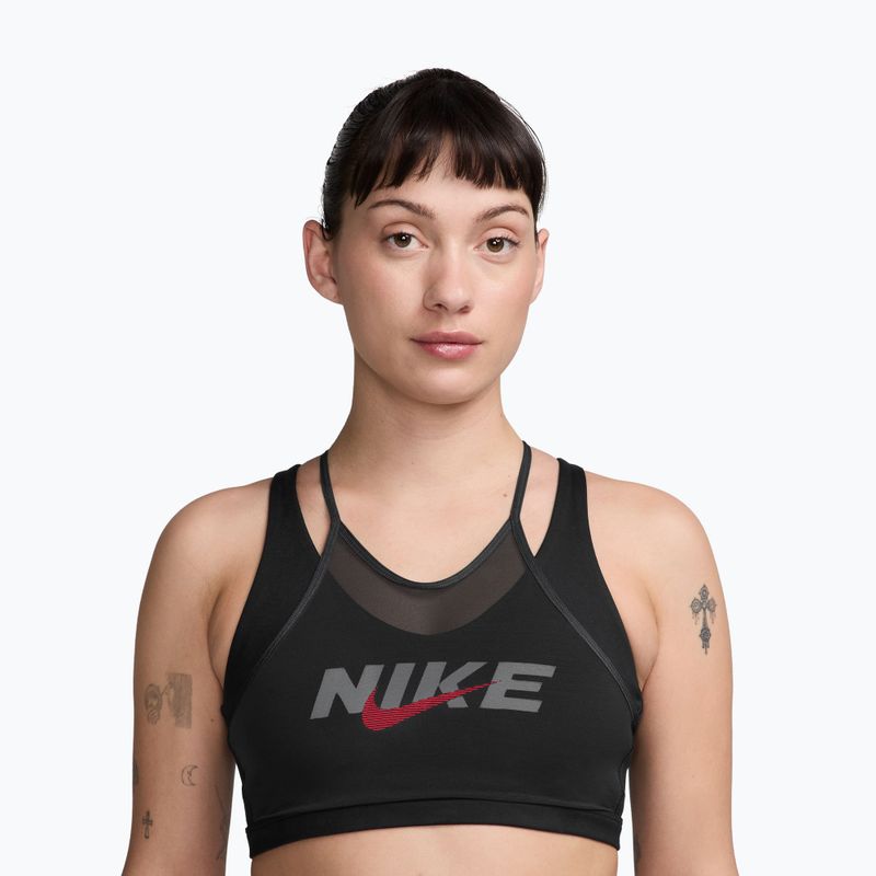 Sportovní podprsenka Nike One black/smoke grey/university red