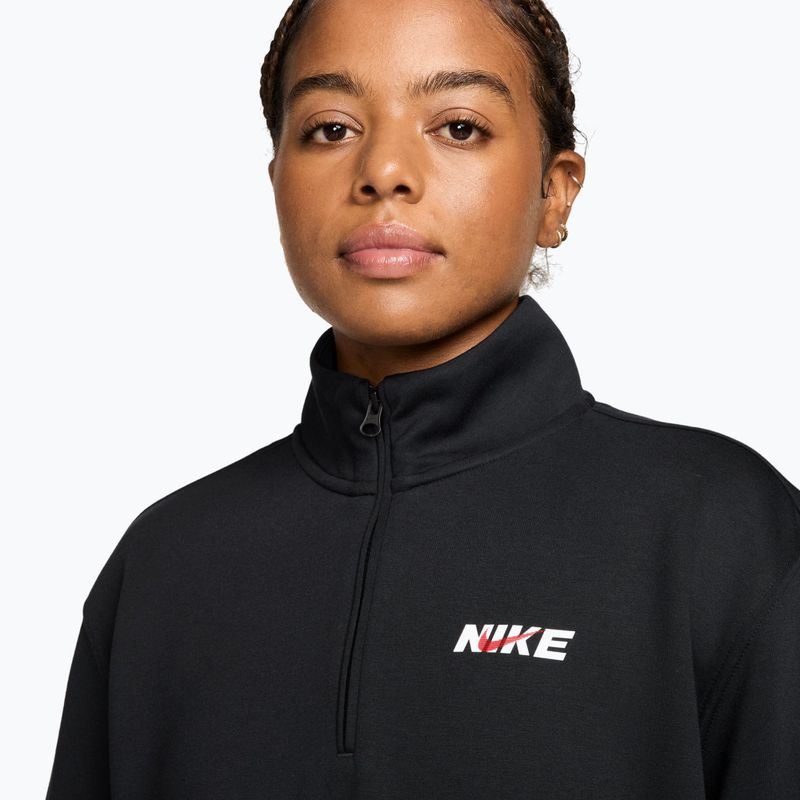 Dámská tréninková mikina Nike Studio Fleece Sport black/university red/white 3
