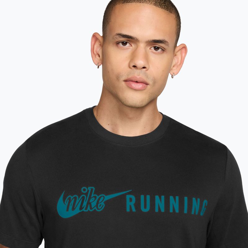 Pánské běžecké tričko Nike Dri-Fit Running T-Shirt black/bright spruce 3