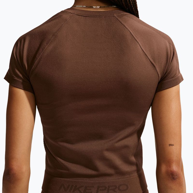 Dámské tréninkové tričko Nike Pro Seamless Dri-Fit SS cacao wow 5