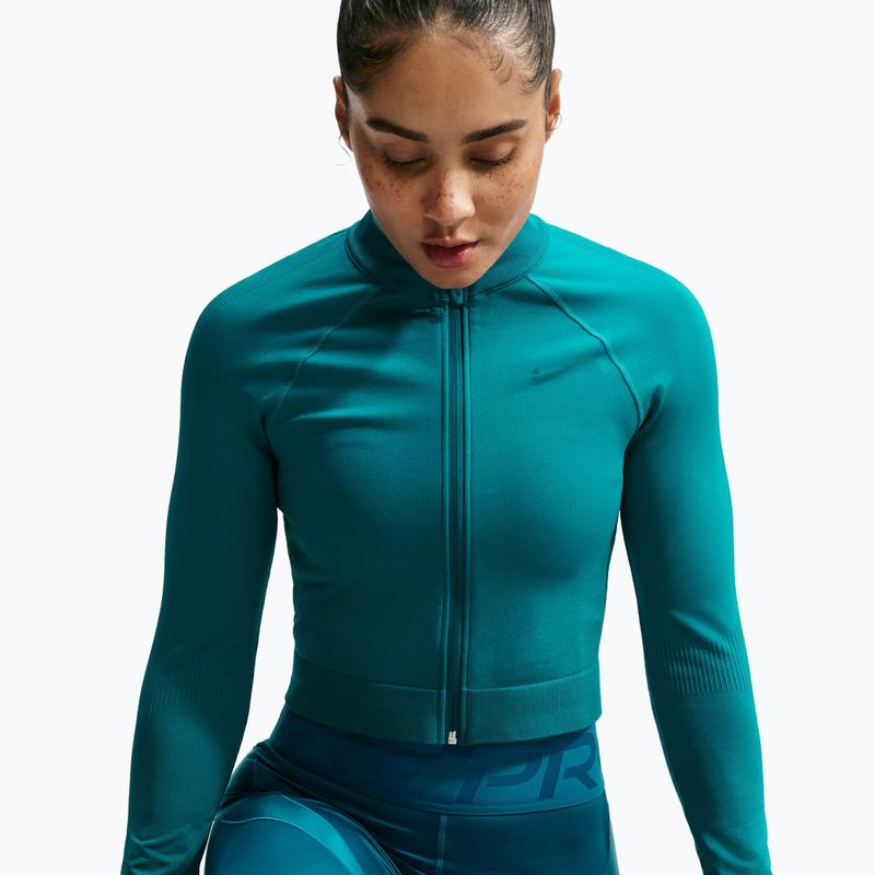 Dámská tréninková mikina Nike Pro Seamless Full Zip Top bright spruce 4