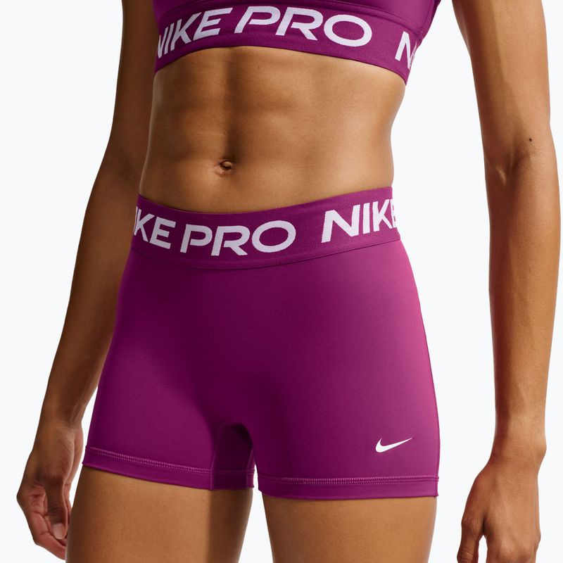 Dámské šortky Nike Pro Mid-Rise Biker 3" true berry/white 4