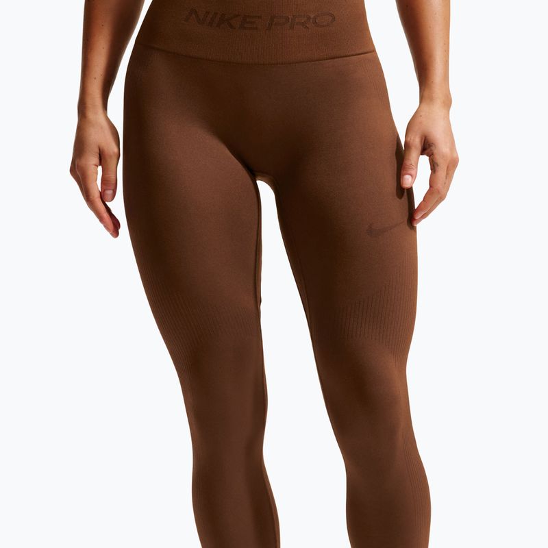 Dámské legíny Nike Pro Seamless High-Waisted 7/8 cacao wow 4