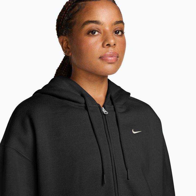 Dámská mikina Nike Studio Fleece Medium Weight Oversized Full Zip total black/sail 3