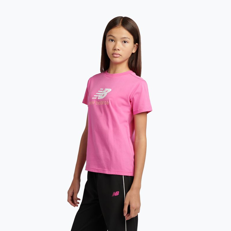 Dětské tričko New Balance Jersey Stacked Logo Tee pink satin 4