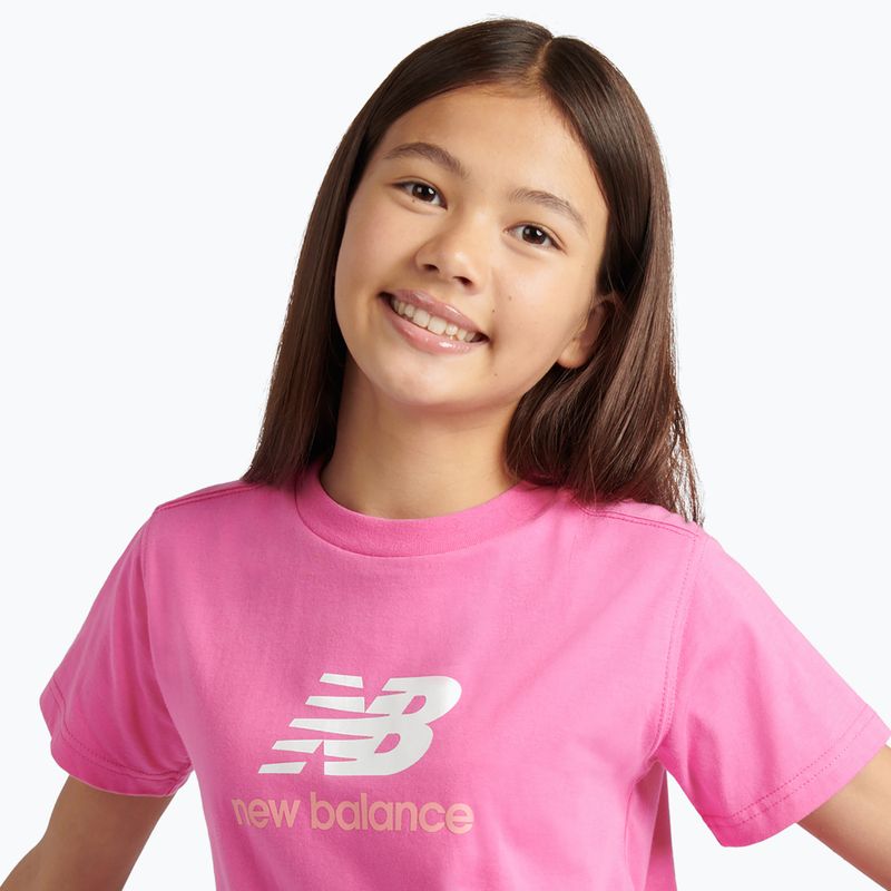 Dětské tričko New Balance Jersey Stacked Logo Tee pink satin 5