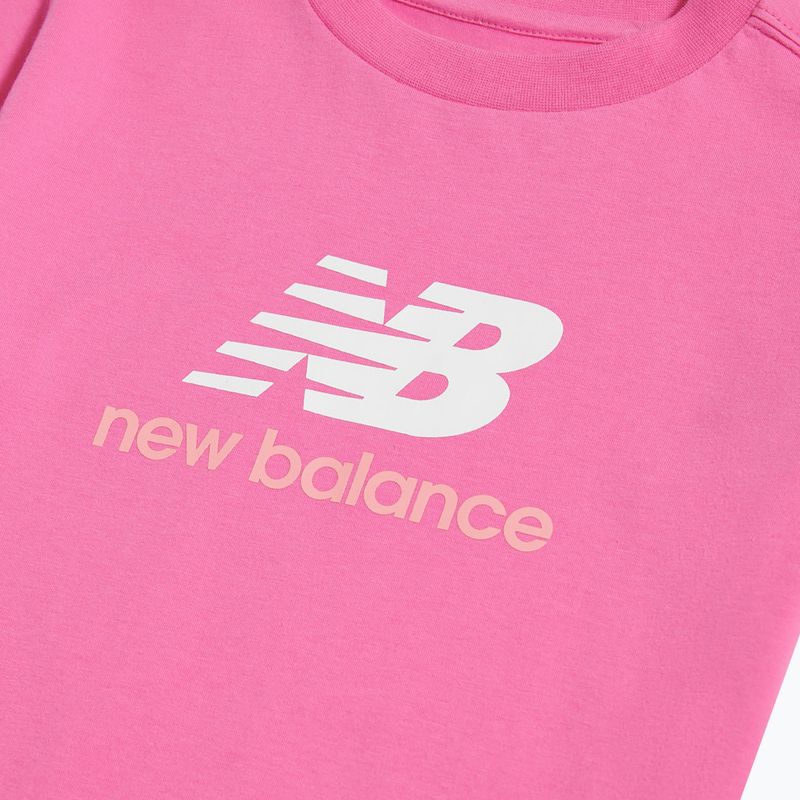 Dětské tričko New Balance Jersey Stacked Logo Tee pink satin 8